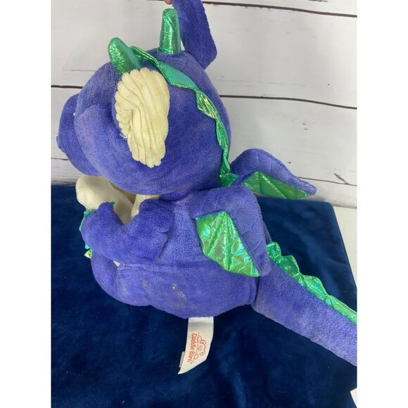 Cuddly Barn Purple & Green Plush Dragon Stuffed Animal Toy Reads Story Tim& Wing - Picture 4 of 5
